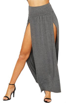 Petite Double Split Beach Sarong Skirt Skirt WearAll Dark Grey 8-10