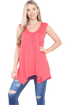 Sleeveless Hanky Hem Vest Top