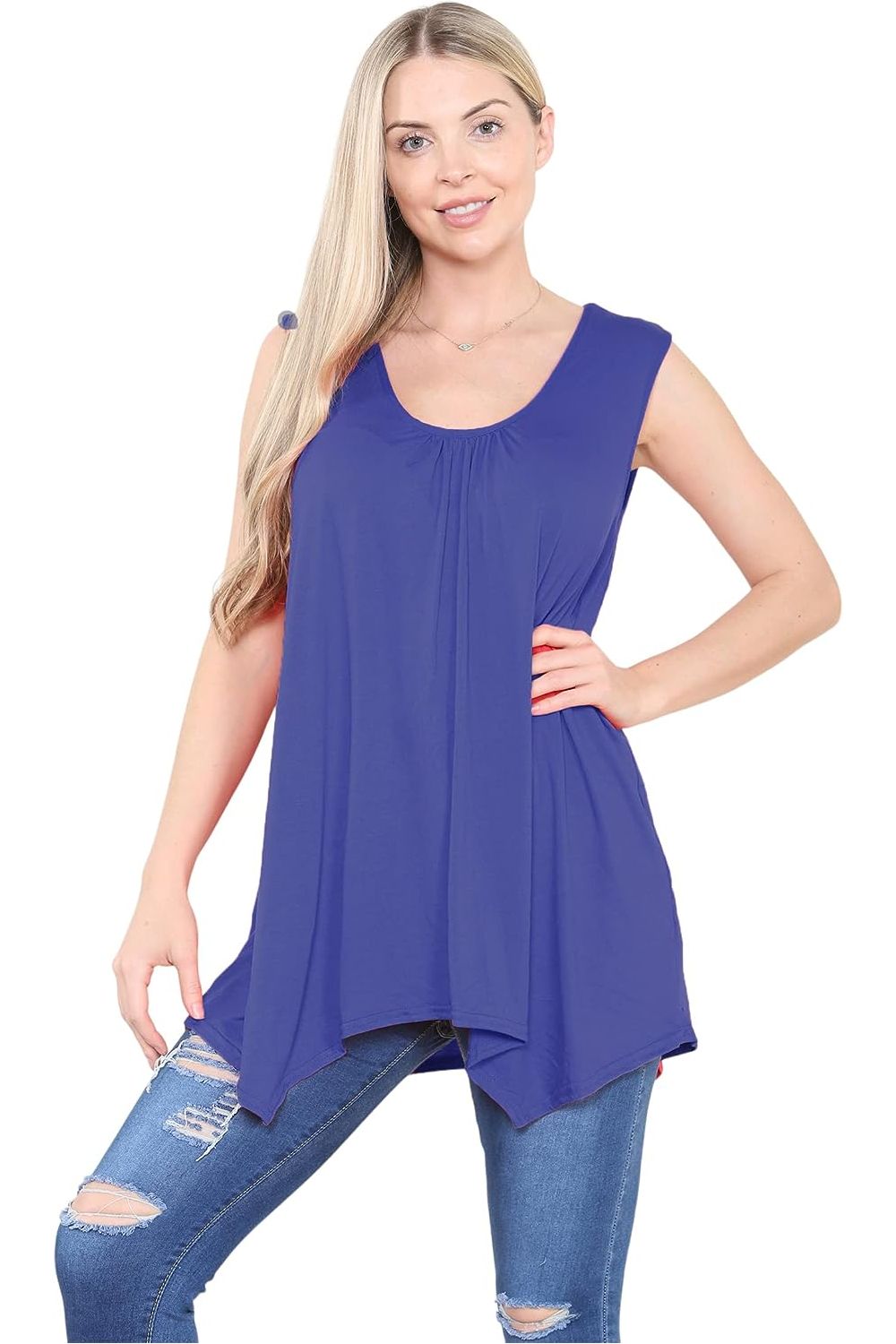 Sleeveless Hanky Hem Vest Top