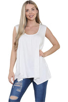 Sleeveless Hanky Hem Vest Top