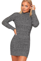 Polo High Neck Cable Knitted Jumper Dress