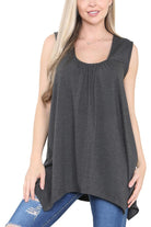 Sleeveless Hanky Hem Vest Top