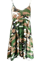 Plus Size Army Print Strappy Mini Dress Vest Top Dress WearAll