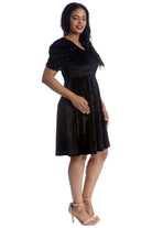 Plus Size Skater Style Velvet Cross Back Dress Dress WearAll