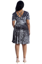 Plus Size Skater Style Velvet Cross Back Dress Dress WearAll