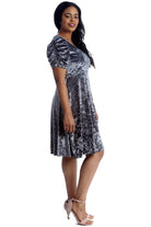 Plus Size Skater Style Velvet Cross Back Dress Dress WearAll