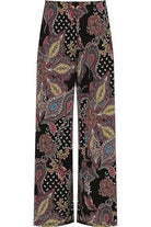 Plus Size Wine Paisley Print Wide Leg Palazzo Trouser Palazzo WearAll