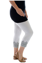 Scallop Edge Sequin Leggings Leggings WearAll White 12-14