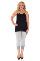 Scallop Edge Sequin Leggings Leggings WearAll