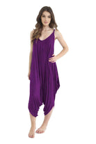 Lagenlook Strappy Baggy Harem Jumpsuit 10-16 Jumpsuit WearAll Purple One Size Fits 10-16