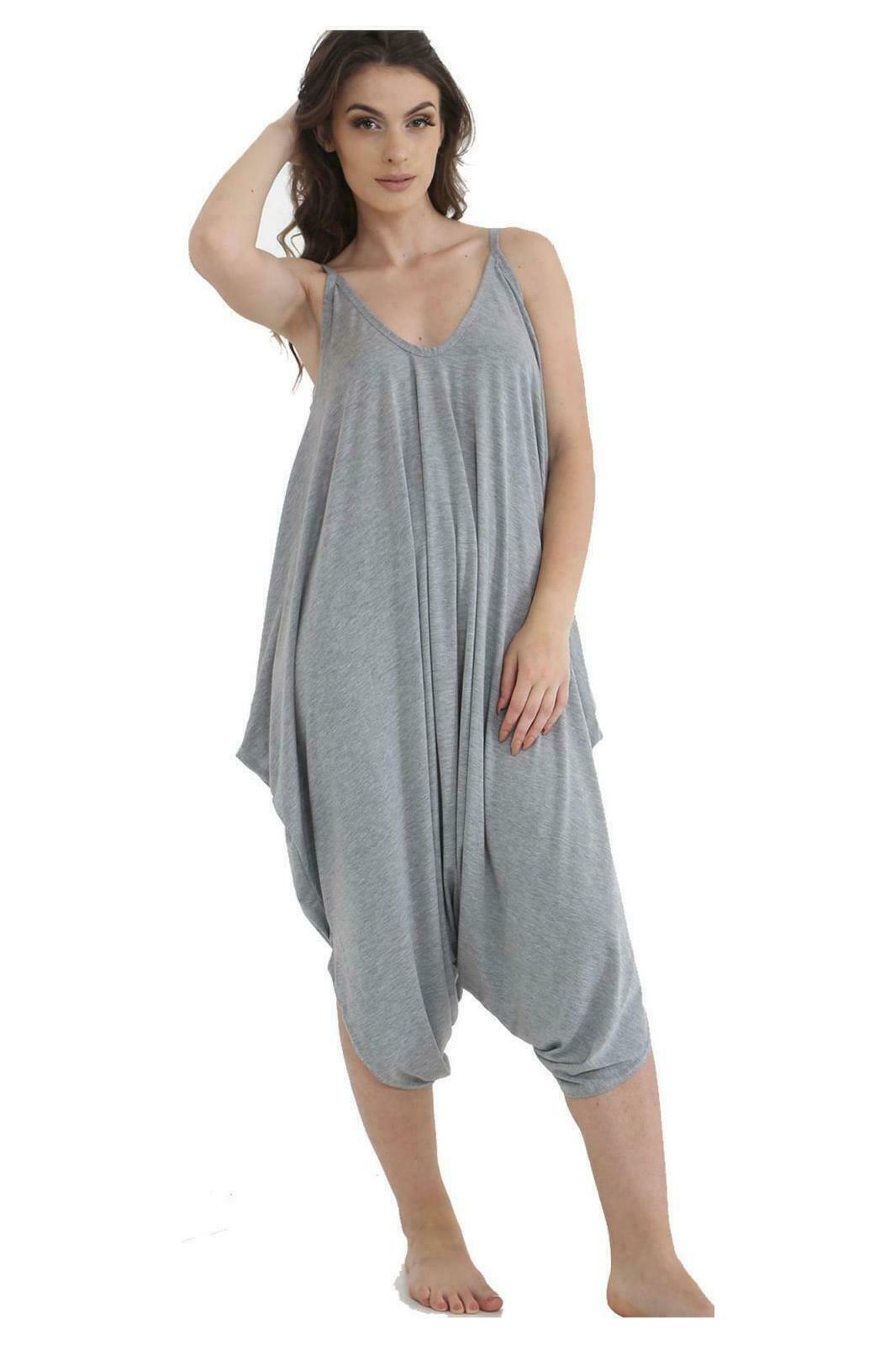 Lagenlook Strappy Baggy Harem Jumpsuit 10 16