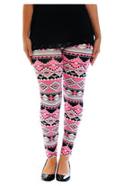 Neon Aztec Leggings Leggings WearAll